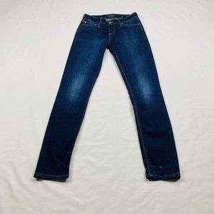 Lucky Brand Jeans Womens Size 0 25 Dark Wash Ankle Stretch Faded Orta Skinny